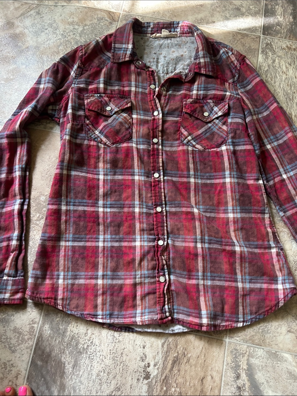 lovestitch Red Plaid Button-Down Shirt